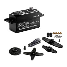 55KG Brushless Digital Servo Low Profile Metal Gear Servo IP67 Waterproof High Torque RC Servo for Off-Road Trucks