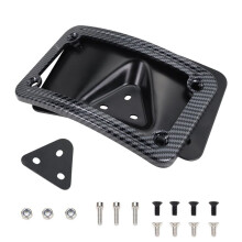 3149 Upgrade Curved Laydown License Plate Mount with Frame for All Davidson 3 Hole Mount (Carbon Fiber)