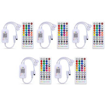 5X Controller LED DC5-24V + 40 Tasti Telecomando Controllo APP E Sincronizzazione Musica RGB IR RF per Luce LED RGB 5050 3528