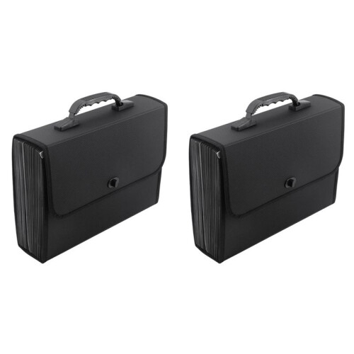 2X 26 Grid Portable Organ Bag A4 Multi-Layer File Folder for Office Students with Large Capacity Test Paper Holder