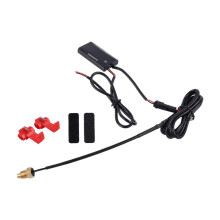 Motorcycle Water Temperature Meter Digital Water Temperature Gauge for Racing Scooter LED Display 12V (Red Light)