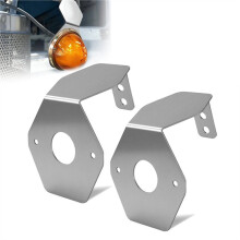 2x Stainless Steel Watermelon Light Mounting Brackets Universal Front Turn Signal Frame for Semi-Truck & Trailer
