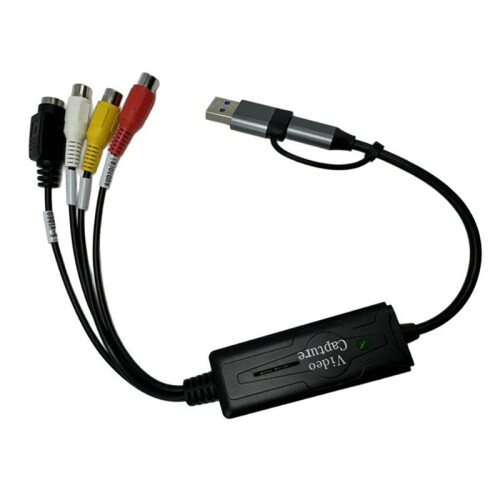 USB 2.0 Type C AV S Video Capture Card Adapter AV Video Composite to USB Type C for Camera OBS PC