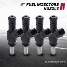 4pcs Car Fuel Injectors Nozzle 0280155897 for 3.2L V6 2004-2006 1.8L Turbo 06A906031S