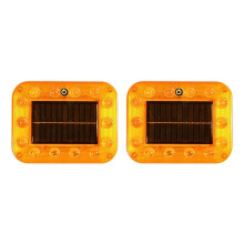 2 Stuks Amberkleurige Magnetische Stroboscoopknipperlichten op Zonne- voor Vrachtwagens, Trailers en Tractoren