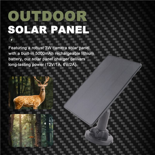 12V/1A 6V/2A Solar Panel Micro-USB+Type-C Outdoor Solar Cells Charger Solar Panels for Security Camera Home Light System