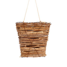 Decorazione per Porta, Composizione Floreale, Piccolo Cesto di Fiori, Cestino In Rattan, Ciondolo, Decorazione per Interni.