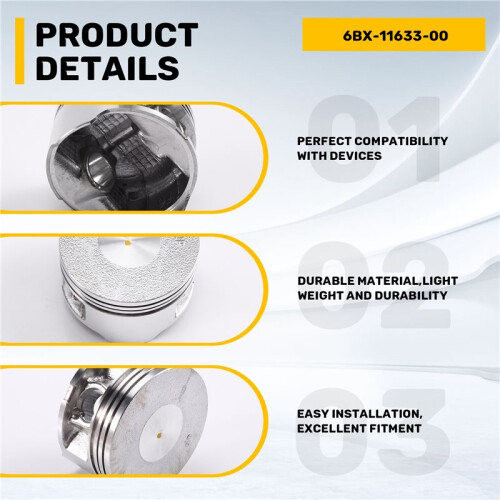 Boat Engine 6BX-E1631-00-96 6BX-E1603-00 6EE-E1603-00 STD Piston Set Ring for  4HP 6HP STD