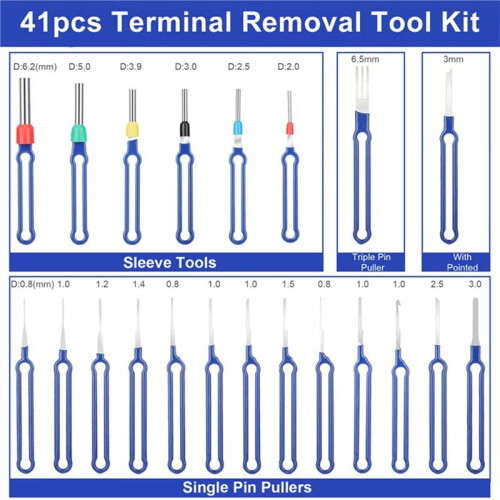 41-Piece Automotive Electrical Terminal Removal Tool Set Connector Pin Extractor Kit 2