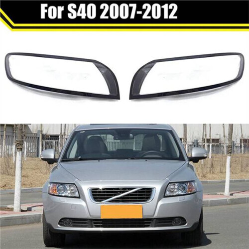 1Pair Car Headlight Lens Cover Headlamp Shell Lampshade for  S40 2007-2012  Light Transparent Replacement Shell 1