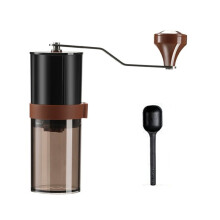 Manual Coffee Grinder Portable Hand Crank Adjustable Bean Grinder+Coffee Spoon for Home Travel Camping