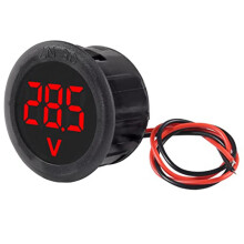 10 4-100V Digital Voltmeter LED Digital Display Round 30mm 2-Wire Reverse Connection Protection