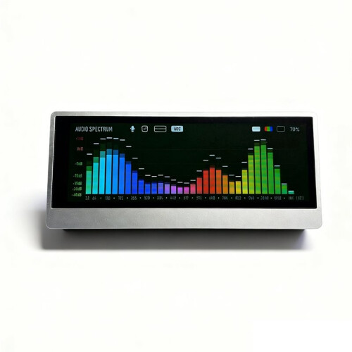 4.6inch Touch Screen VU Meter Audio Spectrum Analyzer Voice Control Analog Pointer Sound Level Indicator for Desk