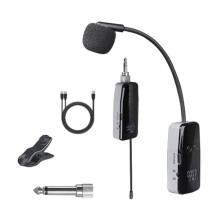 1 Sistema de Micrófono de Clip Inalámbrico UHF para Flauta, Micrófono de Instrumento de Clip para Grabación de Práctica de Rendimiento