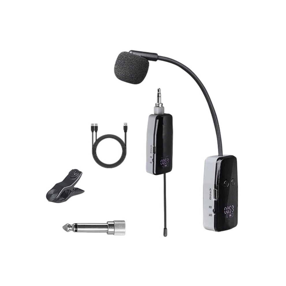 1 Channel Uhf Wireless Flute Clip Microphone System Clip- Instrument Mic For Performance Practice Recording 4713560642387