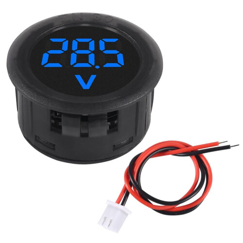 10  4-100V  Digital Voltmeter LED Digital Display Round 30mm 2-Wire Reverse Connection Protection 1