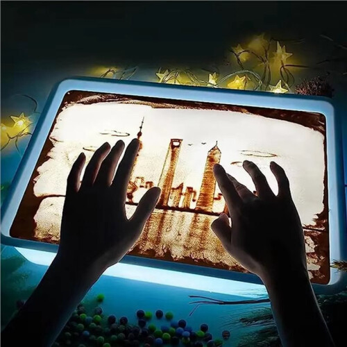 2X DIY Creativity Table Sand Art Drawing Light Box for Kids  Tabletop Lightbox with LED 2