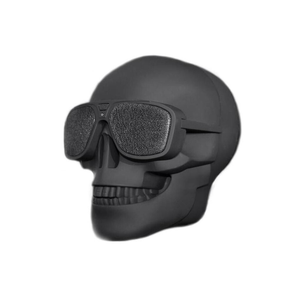 Portable Skull Pattern Bluetooth Speaker With Built-In Mic, Deep Stereo Bass, Supports Tf Card U Disk And Aux Input, Black 9172985160695