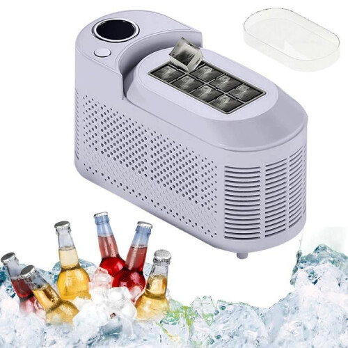 Silent Mini Ice Maker, Automatic Self-Cleaning, Low Power Consumption, Makes 8 Ice Cubes per Cycle