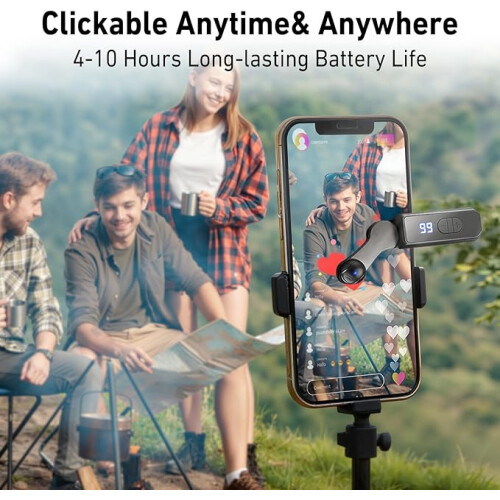 Touch Device with Adjustable Speed, Rechargeable,Wireless,Instant Clicker for Live Stream Likes, for iPhone iPad Android （Pink） 1