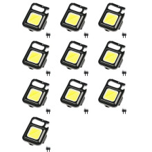 10X Lampe de Poche COB, 500 Lumens Lumineux Rechargeable Porte-Clés Lampe de Poche 3 Modes D'Éclairage avec Ouvre-Bouteille pour la Pêche, le