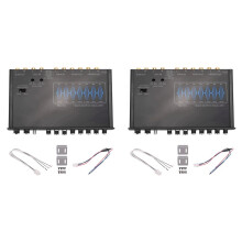 2X 7 Band Auto Equalizer Audio EQ Tuning Crossover Versterker Parametrische Auto Voorversterker Audio Equalizer +-12dB