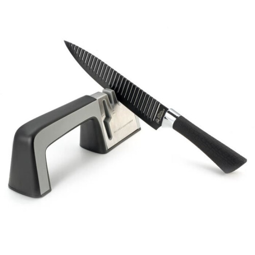 4 in 1 Diamond Knife Sharpener, Multifunctional Tool for Kitchen Knives and Scissors, Black 1