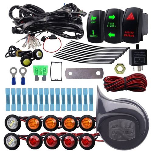 2X ATV UTV Blinker-Kit Universal-Blinker mit Lenkstockschalter 60D Hupe LED-Blinker-Kit 1