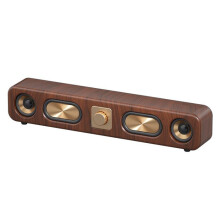 Bluetooth-luidspreker in retrostijl met HD-stereogeluid, oplaadbare batterij van 2400 mAh, ondersteunt USB, TF en AUX, bruin.