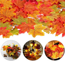 1500Pc Artificial Silk Maple Leaves Autumn Leaves DIY Handmade Scrapbooking Autumn Fall Wedding Decor