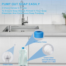 3X Soap Dispenser Extension Tube Kit for Kitchen Sink, 47Inch Under Sink Soap Dispenser Tube with Upgraded Check Valve