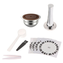 Couvercle Réutilisable en Acier Inoxydable pour Dosettes de Café, Compatible avec les Machines pour Tuoline. Comprend un Tasseur. 80 Ml