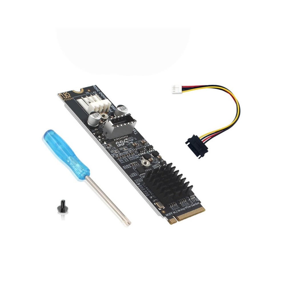 Photos - Card Reader / USB Hub 20Gbps M.2 to TYPE-E Adapter High Speed M Key NVMe PCIe to USB 3.2 Gen2x2 Front Panel Expansion Card Hub for Desktop PC