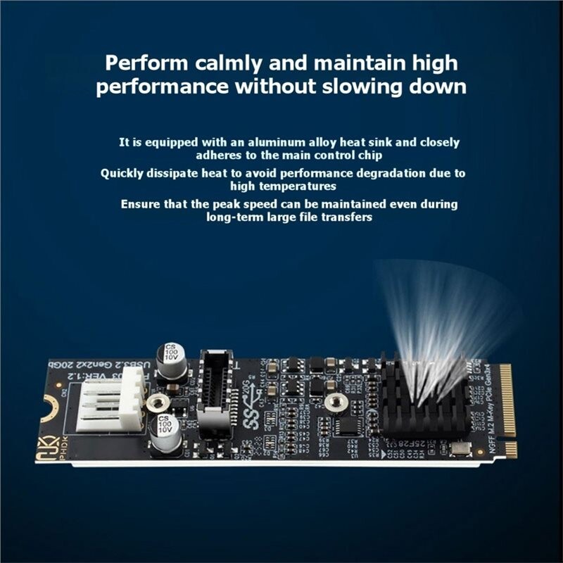 Usb Adapter For Desktop Computer 20Gbps M.2 to TYPE-E Adapter High Speed M Key NVMe PCIe to USB 3.2 ...