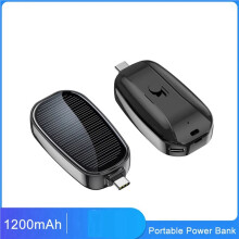 4X Banque D'Alimentation Solaire Portable 1200 MAh Chargeur D'Alimentation D'Urgence Extérieur Banque D'Alimentation Mobile Sans Fil Type-C pour le