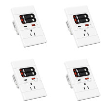 4X USB C Wall Outlet with GaN PD20W USB-C&USB-A&Retractable USB C/-Cables,Tamper-Resistant,15A 125V