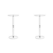 2X Transparenter Couchtisch Aus Acryl, Durchsichtiger Getränketisch, Kleiner Runder Beistelltisch, Acryl-Schreibtisch, Heimdekoration