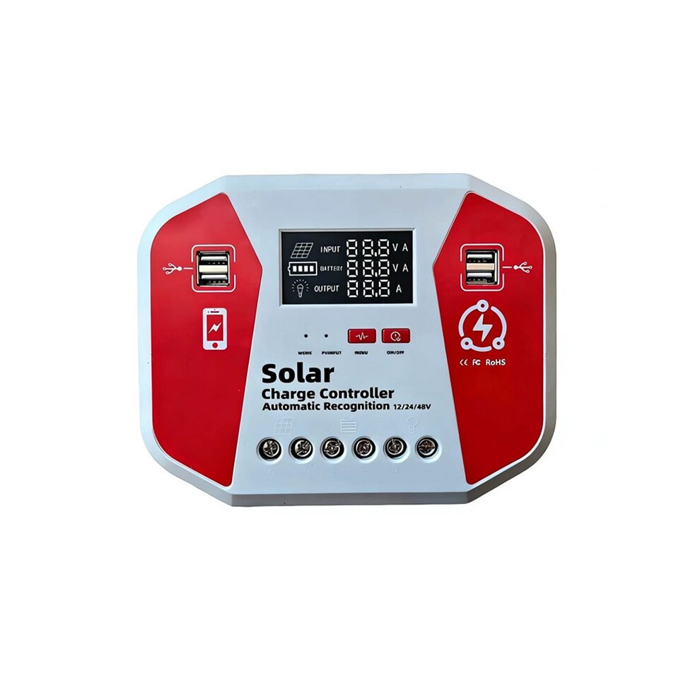 Solar Charge Controller 12V 24V 48V Auto Pv Regulator With Lcd Display 4 Usb For Lead Acid And Li Battery 40A 6031176147347