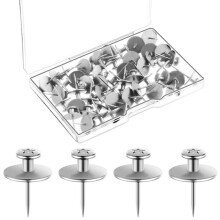 50 Pcs Double Headed Picture Hangers Nails Thumb Tacks Small Headed Hanging Nails Push Pins Decorative Wall Hooks Silver