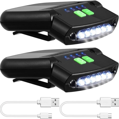 τεμάχια LED κλιπ σε καπάκια φώτα επαναφορτιζόμενα καπάκια USB φακός κλιπ αδιάβρ
