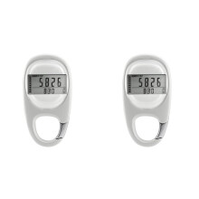 2X Multifunctionele 3D-Inductiestappenteller Stappentelling Nauwkeurige Draagbare Minifitness Wandelstappen Tellen