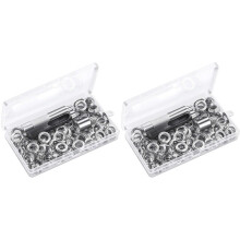240 Sets Grommet Eyelets Tool Kit, Grommet Kit 1/2 Zoll Ösen mit Werkzeugen und Aufbewahrungsbox Silber