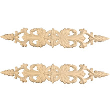 10pcs 33Cmx6Cm Wood Carved Decal Stripe Corner Appliques Long Hollow Flower Frame Furniture