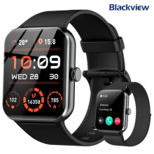 Smartwatch impermeabile IP68, chiamate Bluetooth, monitoraggio della frequenza cardiaca e del sonno, due cinturini inclusi.