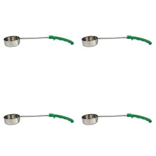 4X Pizzaaufstrich Saucenkelle Gummigriff Flacher Boden Küche Kochlöffel Edelstahl Messlöffel Suppenlöffel -4 Oz