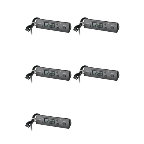5X -1 Car Thermometer LCD Display C/F Clock Temperature Sensor Controller Indoor Outdoor Thermostat with Probe