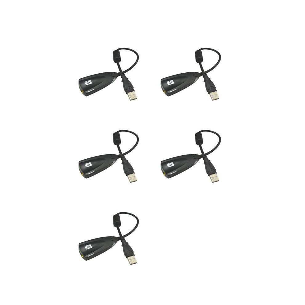 5X External Usb Sound Card 7.1 Adapter 5Hv2 3D Audio Headset Microphone 3.5Mm For Laptop Pc Desktop Pc 4711208287761
