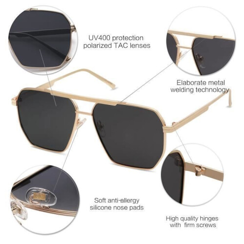 Ανδρικά γυαλιά ηλίου Aviator, προστασία UV400, κλασικό στυλ για οδήγηση και υπαίθριε 2