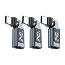 3pcs PD240W 540 Rotation Adapter OTG Digital Display 5A Fast Charging USB-C to Type-C Male to Female Convertor