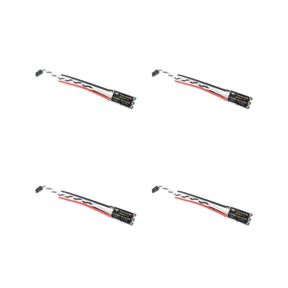 4X Fvt Little Bee Blheli-S Spring 20A Brushless Esc 2-4S Supports Mulitshot Dshot Oneshot42 Oneshot125 Multicopter 6031506135785